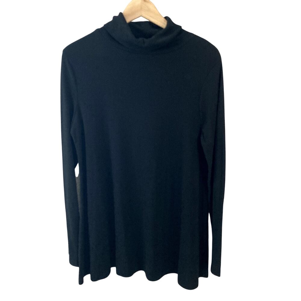 Cotton Emporium Rayon Blend Turtleneck Sweater Tunic - Black - Medium